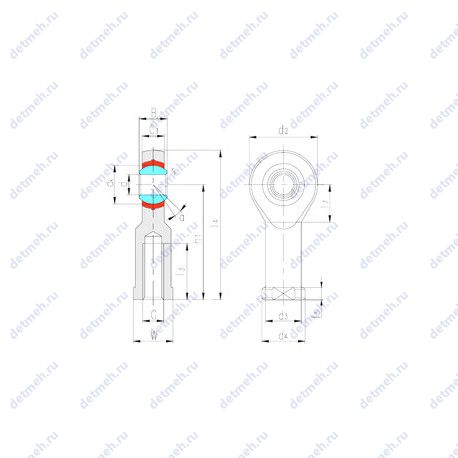 Подшипник SIBP10N чертеж