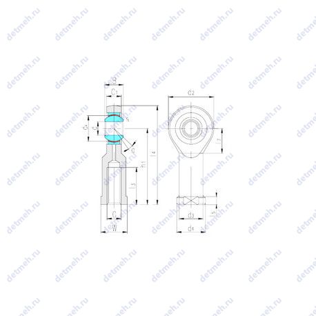 Подшипник SIK20C чертеж