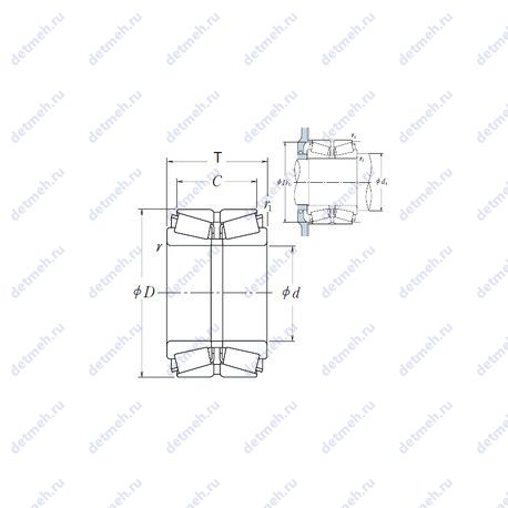 Подшипник 140KBE2301+L чертеж