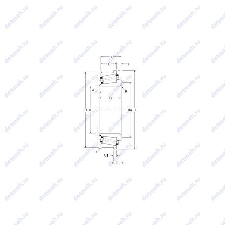 Подшипник 160098X/160158XC чертеж