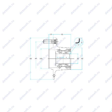 Подшипник 28BWK16A-Y-2+X3 F чертеж