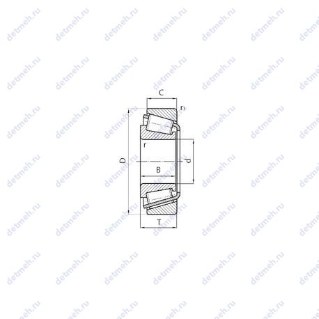 Подшипник 30206/27TN9/QU2VE090 чертеж