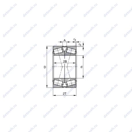 Подшипник 30220-A-DF-A180-220 чертеж