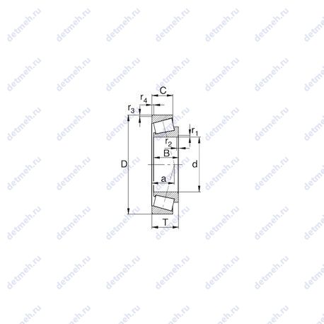 Подшипник 30305DX чертеж