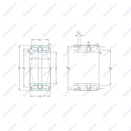 Подшипник 30308T72J2/QDBC220 чертеж