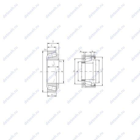 Подшипник 32020AX чертеж