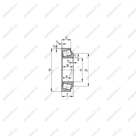 Подшипник 32020-X-XL чертеж