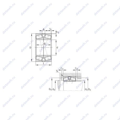 Подшипник 32048-X-N11CA-A450-500 чертеж