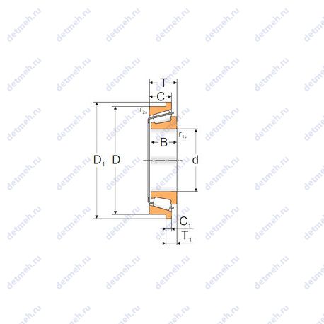 Подшипник 32212R чертеж