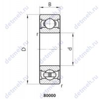 Чертеж подшипника 80310A
