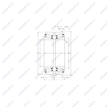 Подшипник 323406XS/323549XHS чертеж