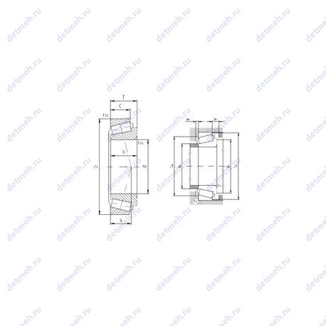 Подшипник 33010A чертеж