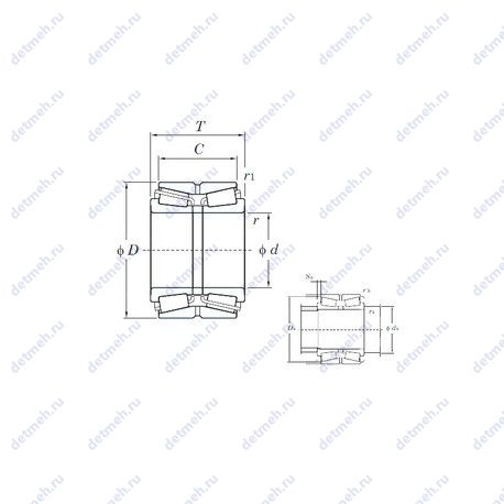 Подшипник 46T30221JR/70 чертеж