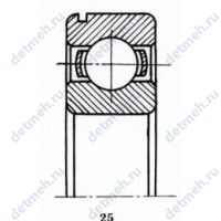 Чертеж подшипника 50205 A2E