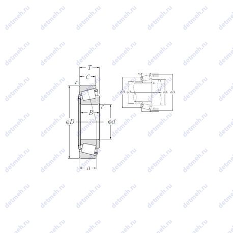 Подшипник 4T-HM801346/HM801310 чертеж