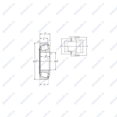Подшипник 4T-HM88649/HM88610 чертеж
