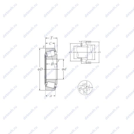 Подшипник 4T-LM503349A/LM503310 чертеж