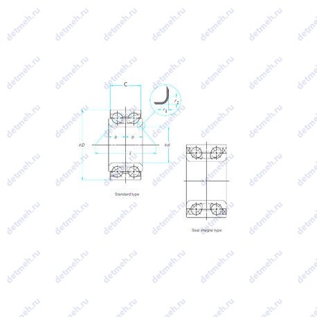 Подшипник 5310-2RS C3 чертеж