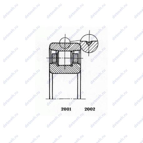 Подшипник 70-2002780 М чертеж