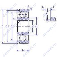 Чертеж подшипника В6 50706 АЕУШ1