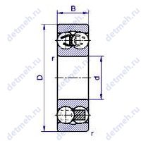 Чертеж подшипника 0У 1006 ЮТП