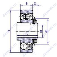 Чертеж подшипника 11217 Л