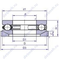 Чертеж подшипника 18213
