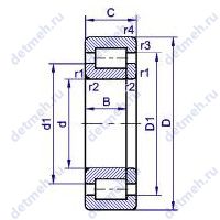 Чертеж подшипника 2В0 592708 М1