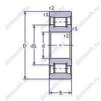 Чертеж подшипника 2612