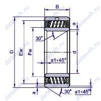 Чертеж подшипника 5232 W2