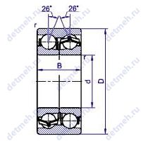 Чертеж подшипника 5 3086304 Ю2