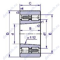 Чертеж подшипника 5 3182120 W3