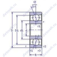 Чертеж подшипника 5 46106 К