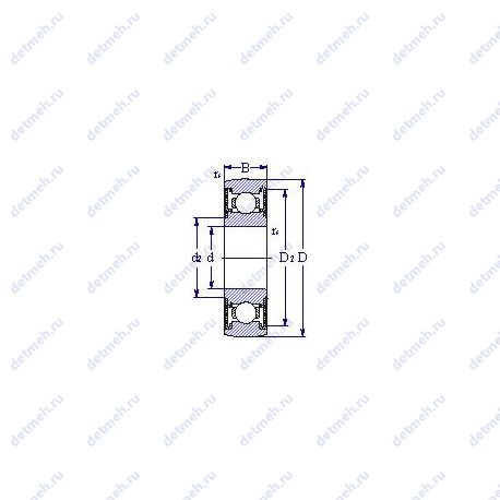 Подшипник 6-1580209 А1НЕК7L19Ш1 чертеж