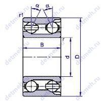 Чертеж подшипника 6 3056205 Е1W24Ш1