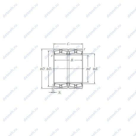 Подшипник E-82681D/82620/82620D чертеж