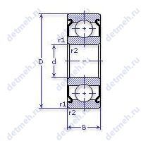 Чертеж подшипника 80205 КС9