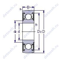 Чертеж подшипника 8 1580207 К1Т2С17