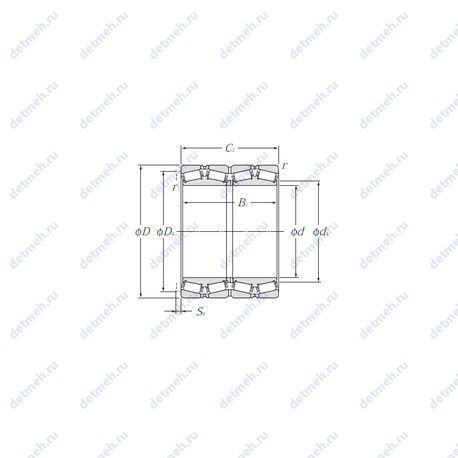 Подшипник E-LM281849D/LM281810/LM281810DG2 чертеж