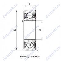 Чертеж подшипника 1180304АК2