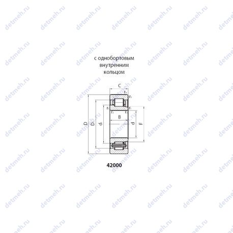 Подшипник 42305AE чертеж