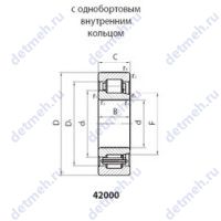 Чертеж подшипника 42728Л4М