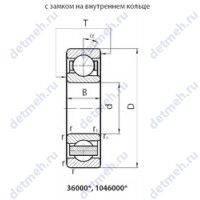 Чертеж подшипника 46112K