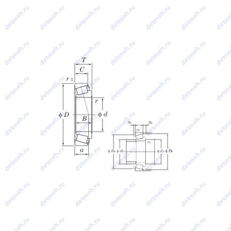 Подшипник HC TR080702J/1D чертеж