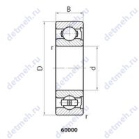 Чертеж подшипника 60214K