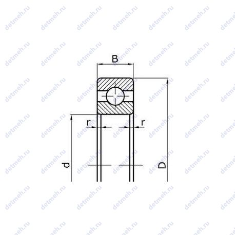 Подшипник 7612 Л чертеж