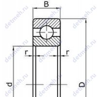 Чертеж подшипника 7612 Л