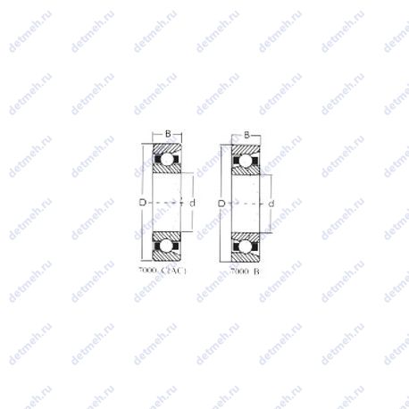 Подшипник 7020C чертеж