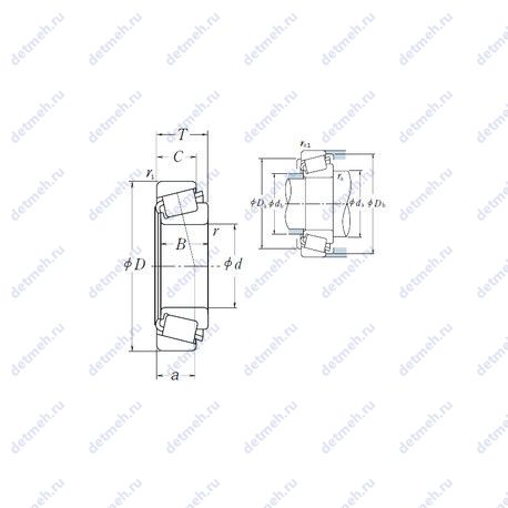 Подшипник HM231140/HM231110 чертеж