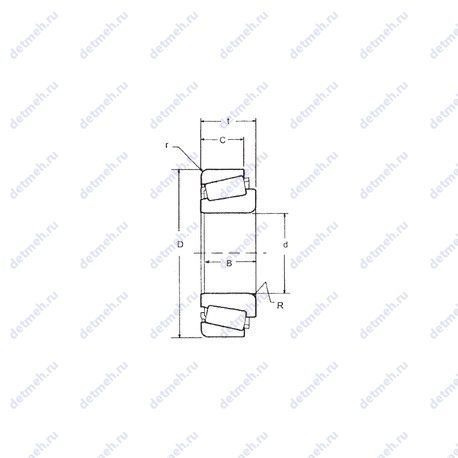 Подшипник JLM710949/JLM710910 чертеж